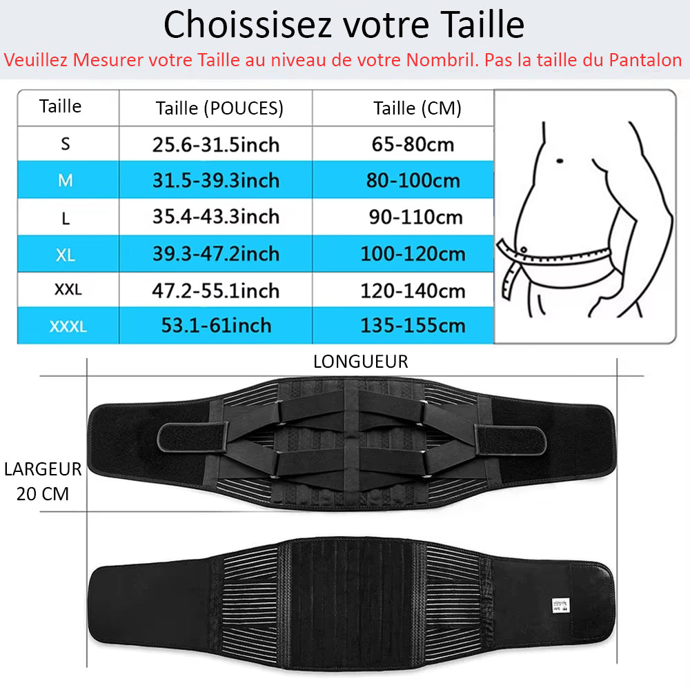 Attelle dorsale pour les douleurs lombaires